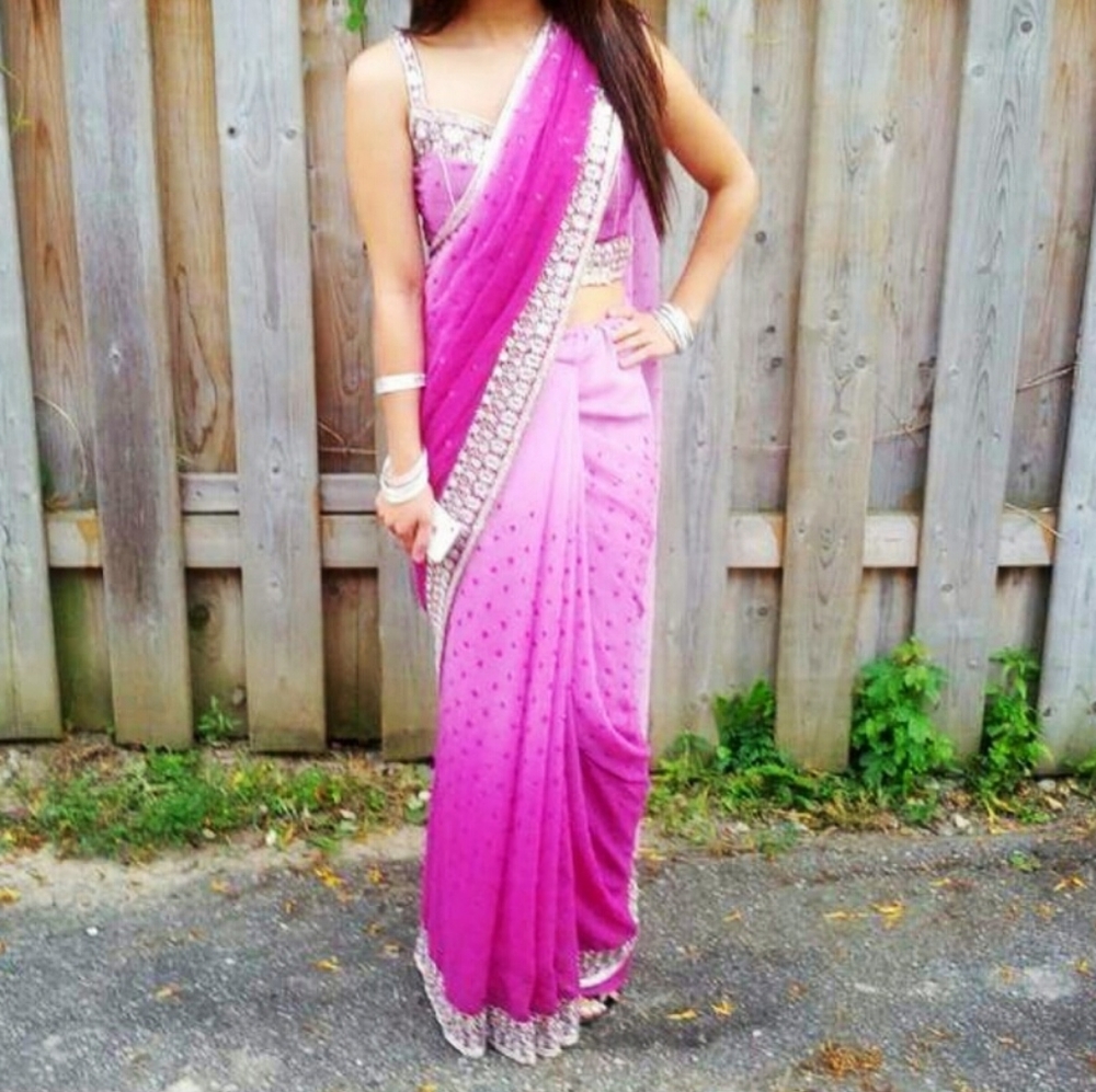 Purple/Pink Ombre Saree